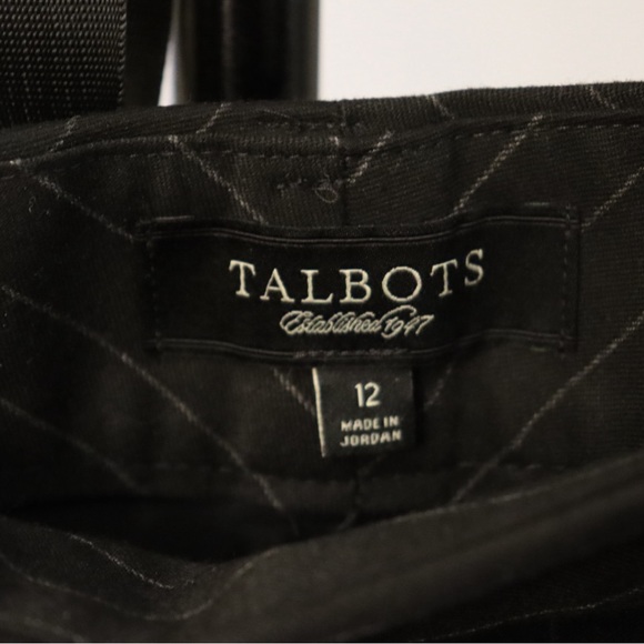 EUC Black Pinstripe Wide Leg Talbots Modern Pants Size 12 - Picture 5 of 5